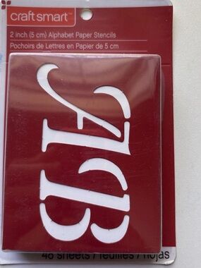 Craft Smart Red 2" Alphabet Paper Stencil -‎ Decorative Lettering